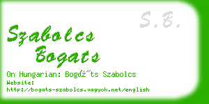 szabolcs bogats business card